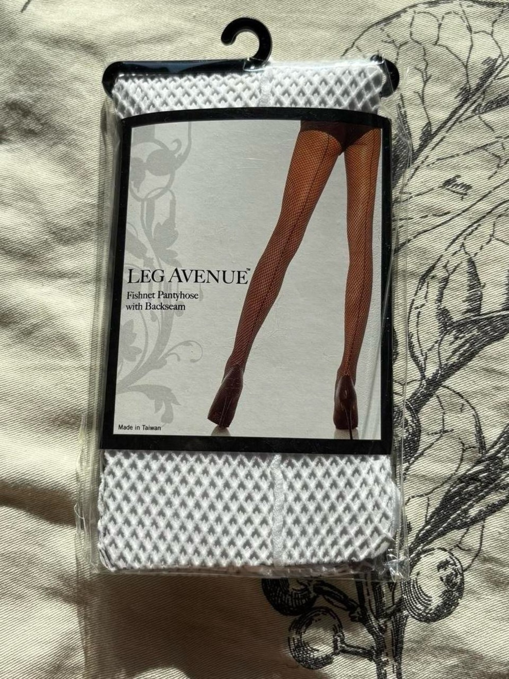 Leg Avenue White Fishnet Pantyhose with Backseam - Women's Hosiery